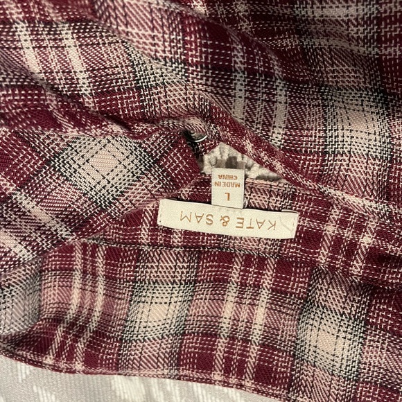 Plaid lace button up - Picture 3 of 3